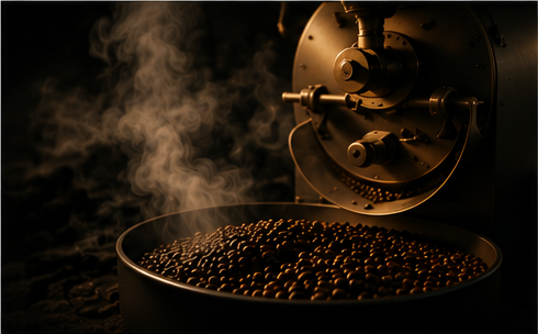 Coffee beans roasting at KAPEMORE
